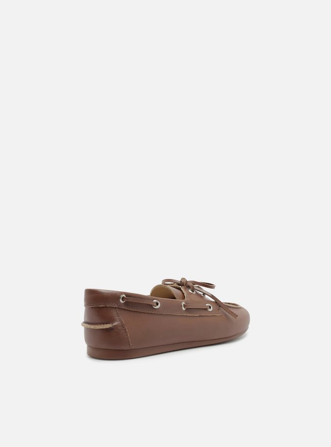 Mocassim Dockside Marrom Couro Amarração