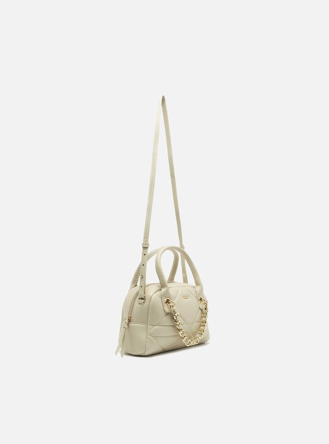 Bolsa Tiracolo Off-White Pequena Corrente Matelassê