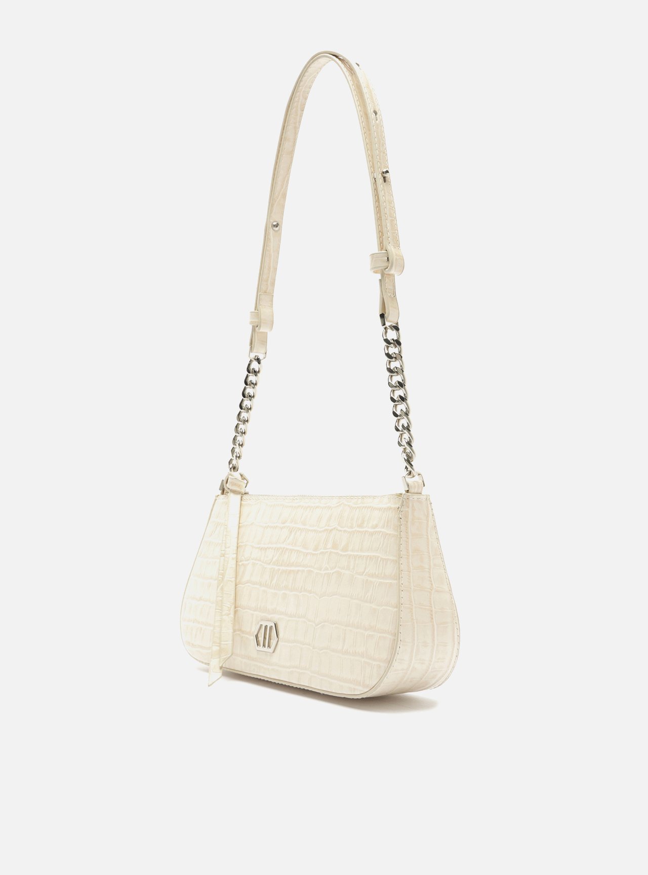 Bolsa Tiracolo Off White Couro Pequena Corrente — foto 2