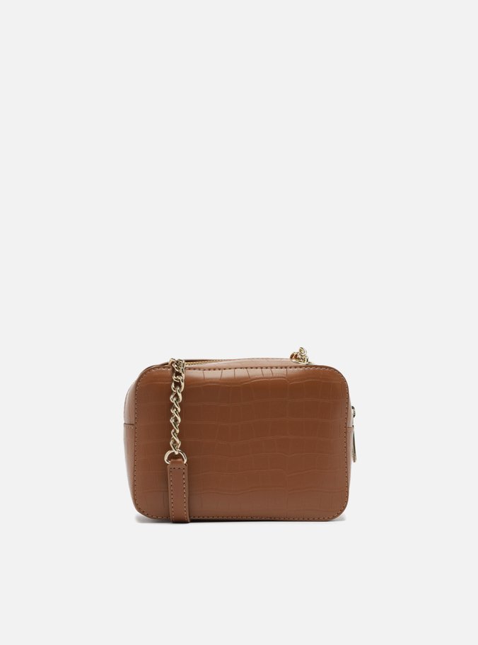 Bolsa Tiracolo Marrom Croco Pequena Barbicacho
