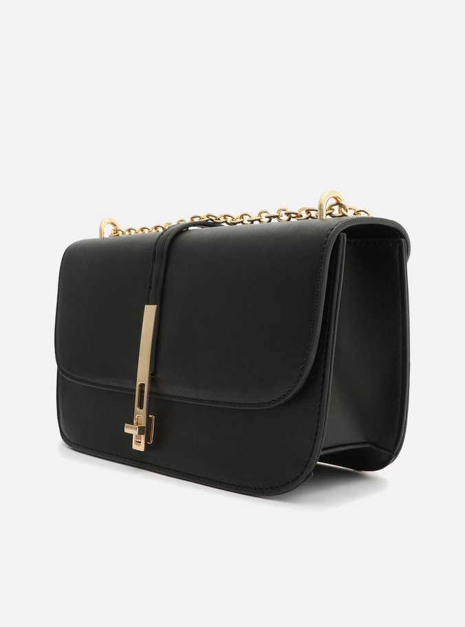 Bolsa Tiracolo Preta Média Metal