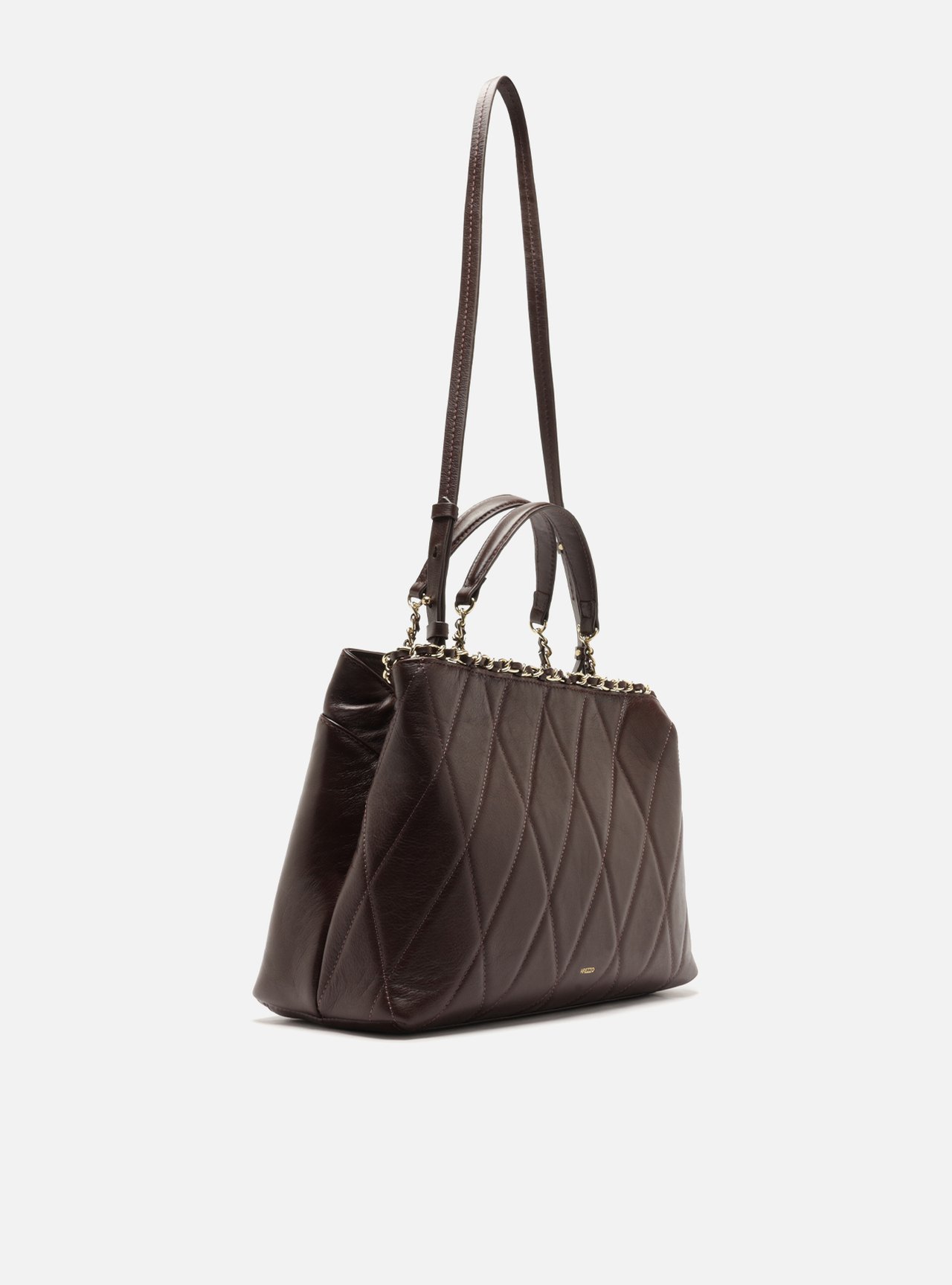 Bolsa Tote Vermelha Couro Grande Alça Corrente — foto 5