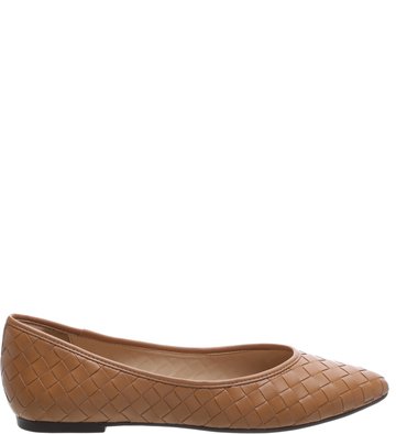 Sapatilha Bico Fino Tressê Camel