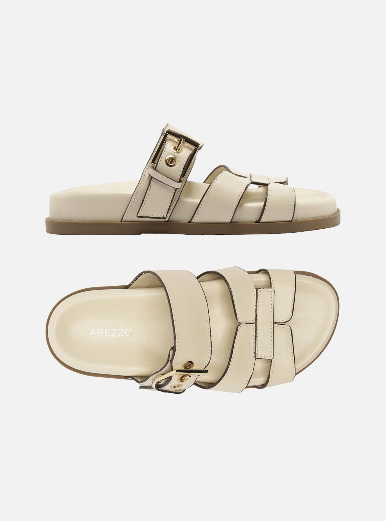 Sandália Rasteira Off-White Couro Fivela — foto 6
