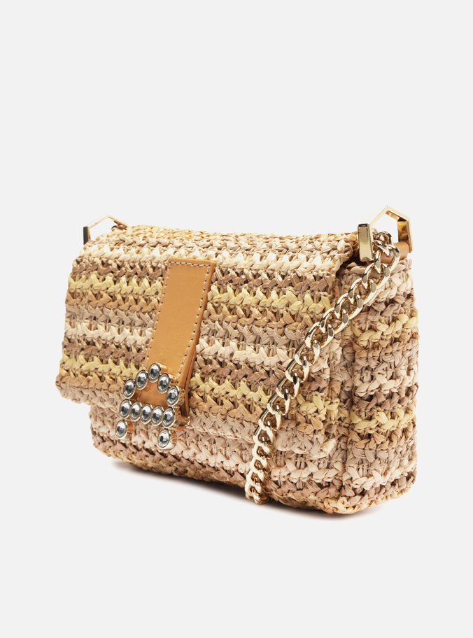 Bolsa Tiracolo Bege Tramada Gisele Pequena