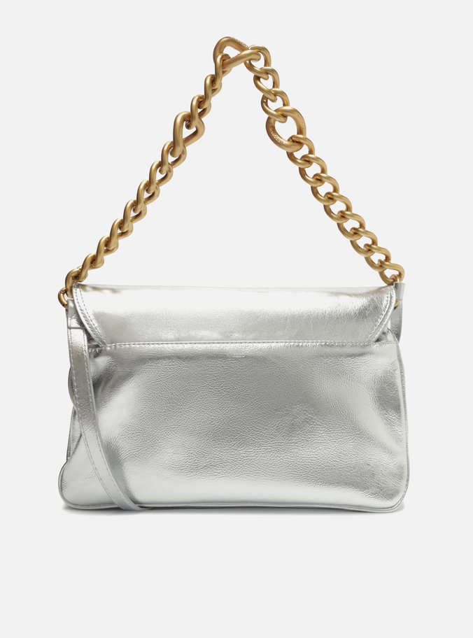 Bolsa Tiracolo Prata Couro Amélia Grande