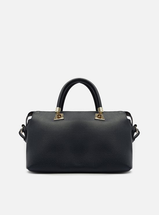 Bolsa Azul Marinho Bowling Grande Couro