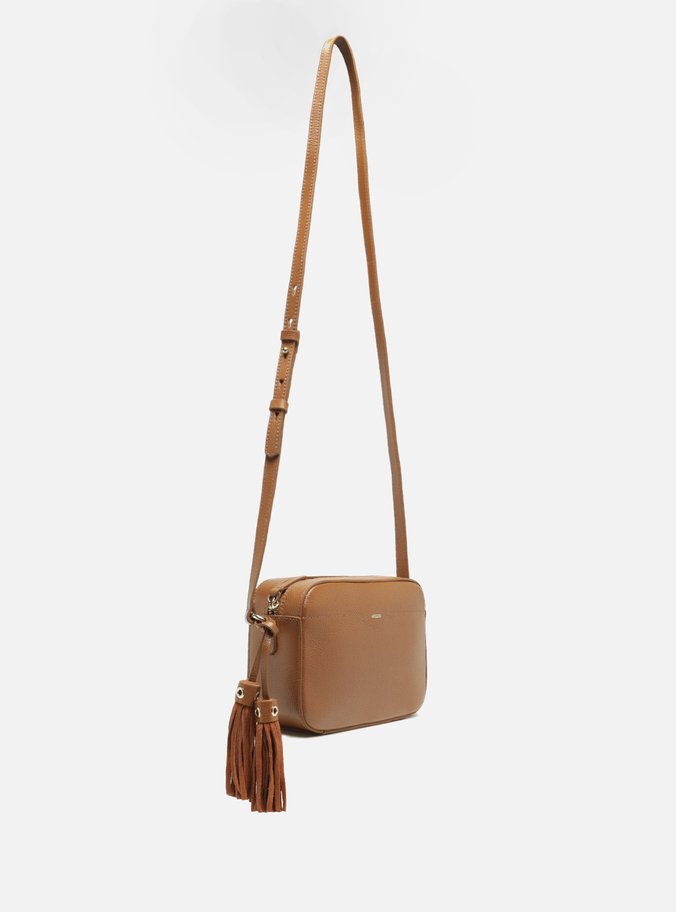 Bolsa Tiracolo Marrom Couro Pequena Barbicacho