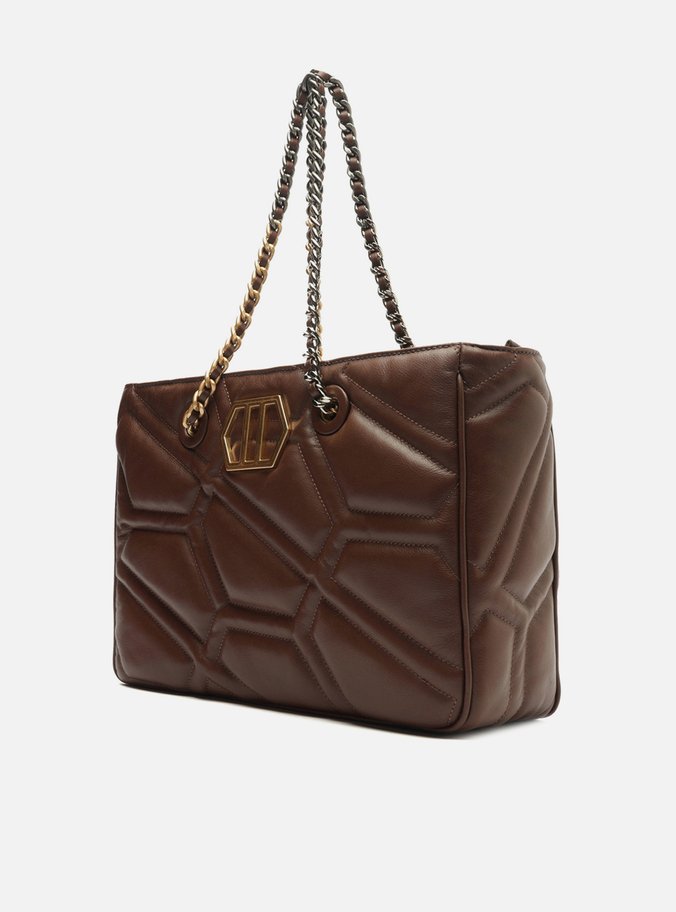 Bolsa Shopping Marrom Escura Couro Emma Grande