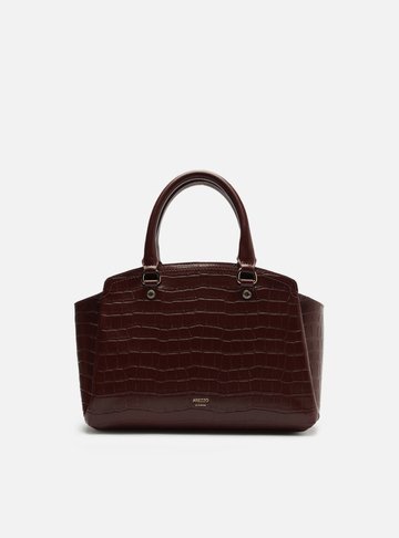 Bolsa Tote Vermelha Croco Média Textura