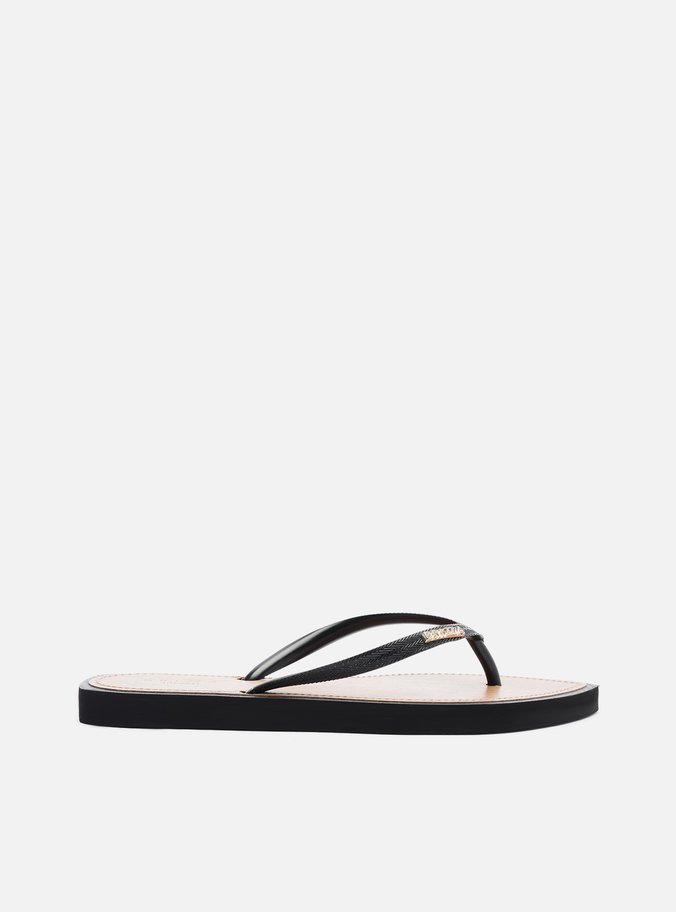 Chinelo de Dedo Preto Bico Folha Brizza