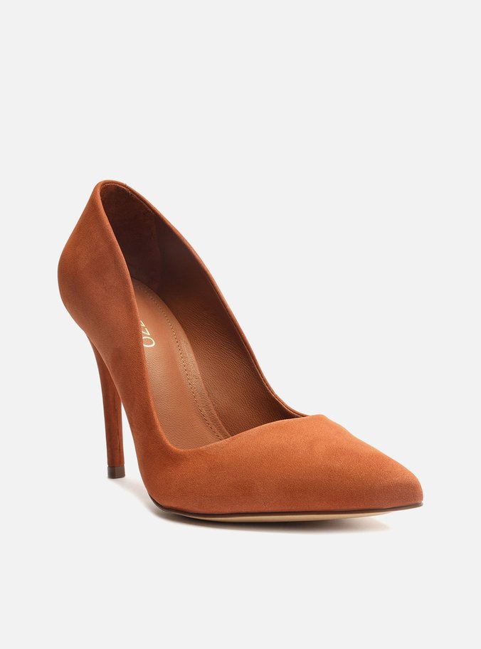 Scarpin Marrom Nobuck Salto Fino