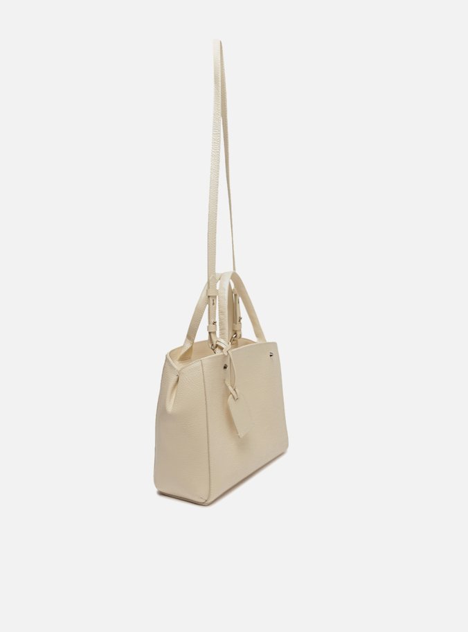 Bolsa Tote Off-White Couro Wave Bella Grande