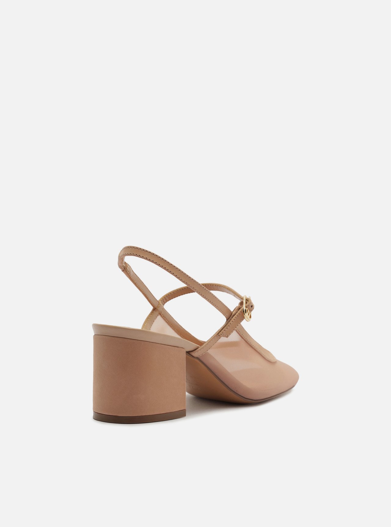 Scarpin Nude Salto Bloco Slingback — foto 3