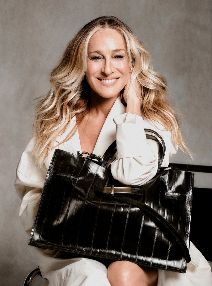 Bolsa Tote Preta Couro Grande Tira Metal