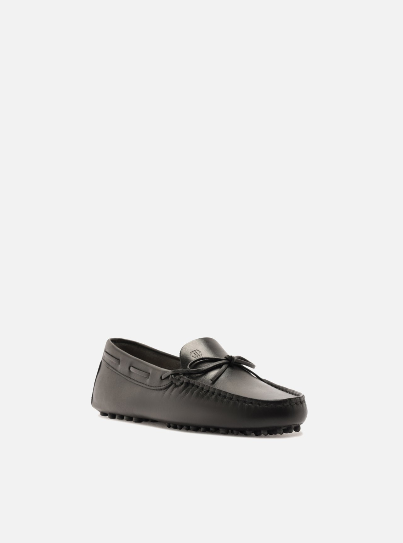 Mocassim Preto Couro Sola Emborrachada Retrô — foto 2