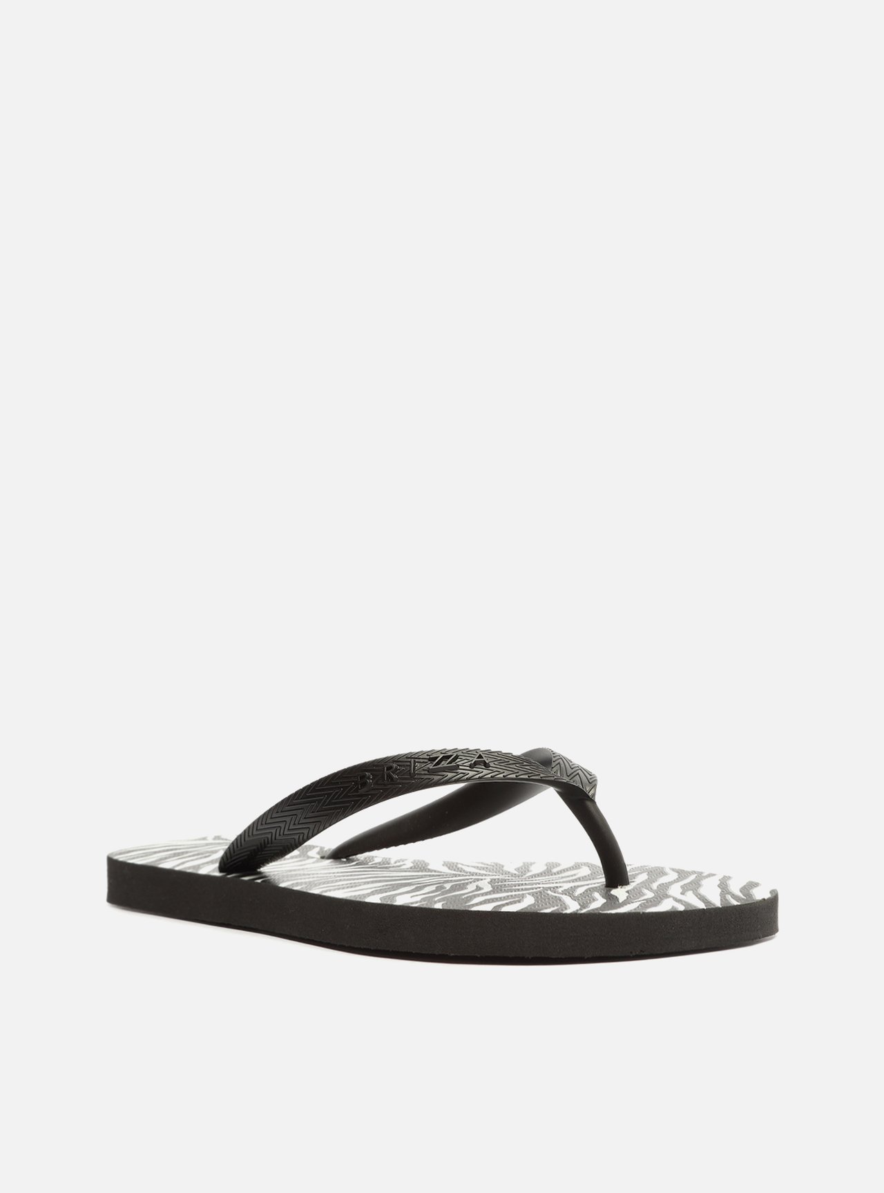 Chinelo de Dedo Animal Print Tiras Preto — foto 2