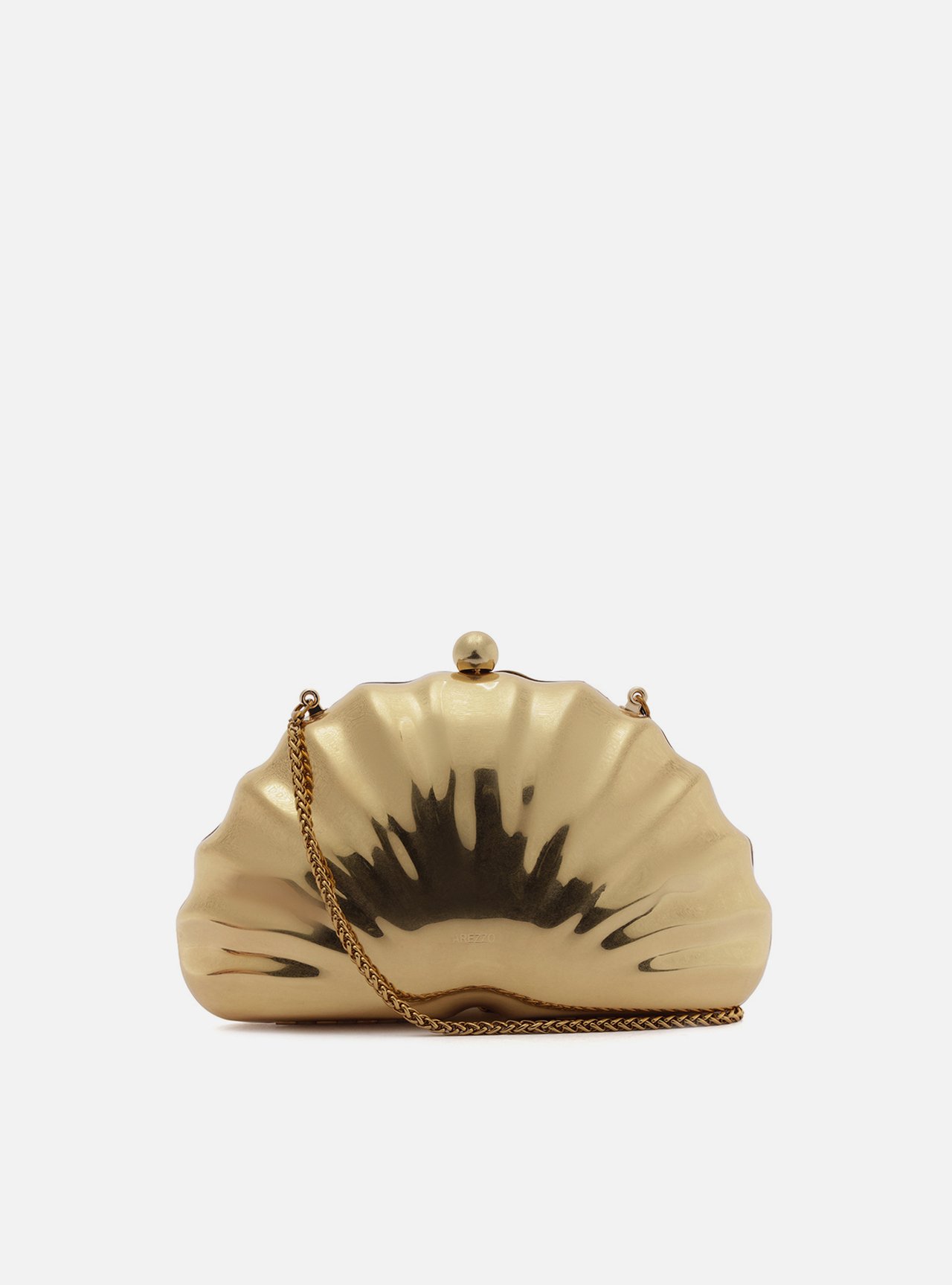 Bolsa Tiracolo Dourada Metal Média Concha — foto 3