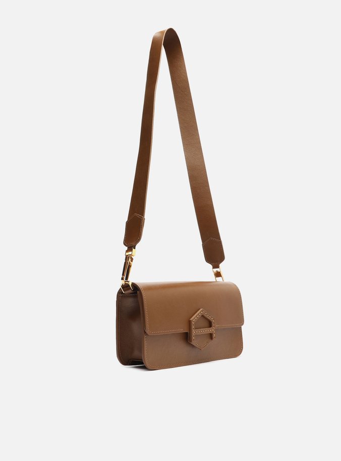Bolsa Tiracolo Marrom Couro Western Pequena