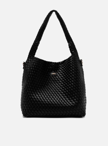 Arezzo — Bolsa Tote Preta Grande Tramada