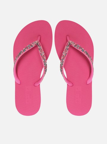 Chinelo de Dedo Rosa Strass Essential Brizza