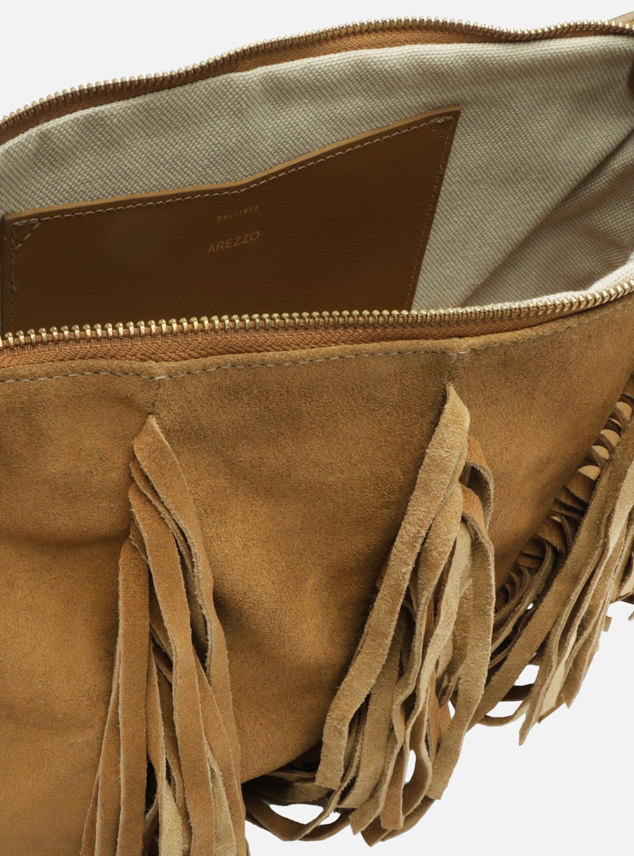 Bolsa Tiracolo Marrom Suede Grande Franjas — foto 4