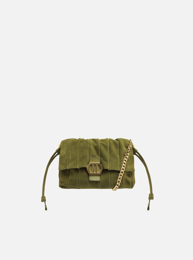 Bolsa Verde Média Alça Dourada