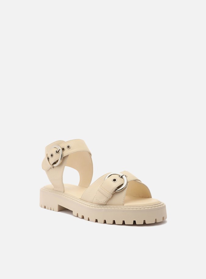 Papete Off-White Salto Baixo Tratorada Fivelas