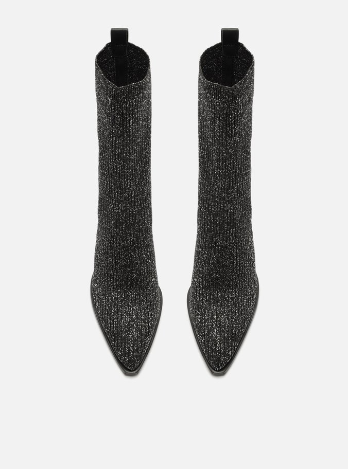 Skinny Boot Mescla Knit Cano Médio Bloco