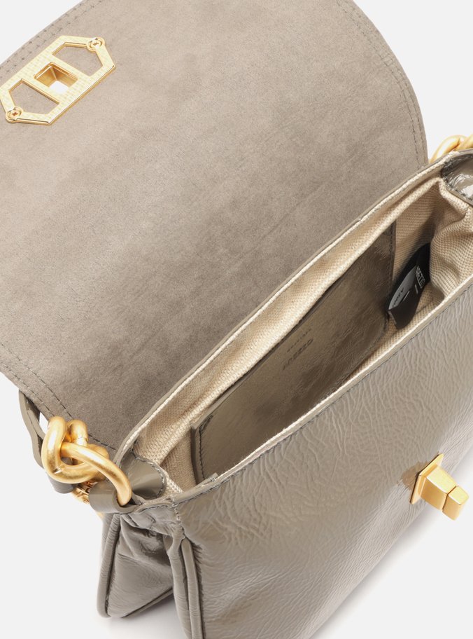 Bolsa Tiracolo Cinza Couro Amélia Pequena