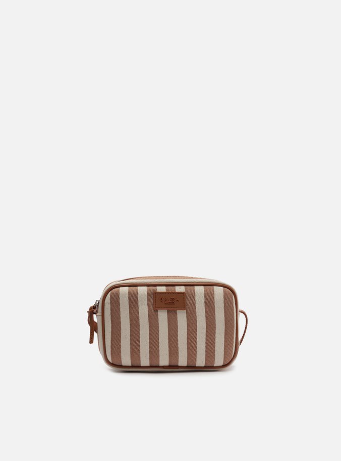Bolsa Marrom Listras Tiracolo Pequena