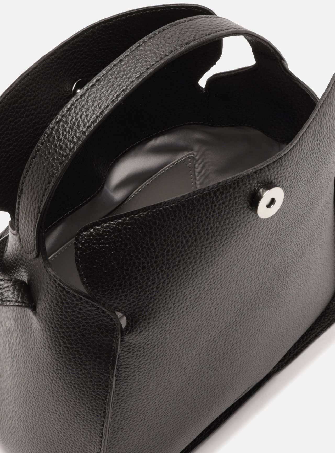 Bolsa Tote Preta Pequena Granulada — foto 4
