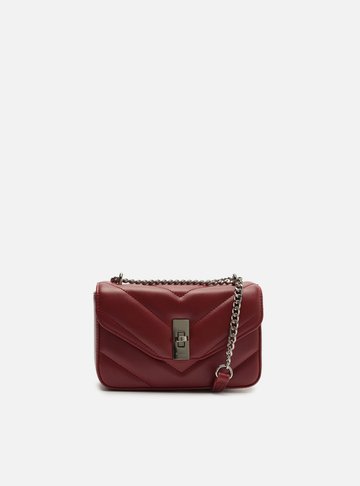 Bolsa Tiracolo Bordô Matelassê Corrente Pequena