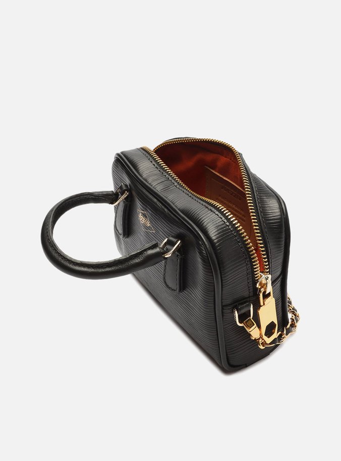Bolsa Tiracolo Preta Couro Lívia