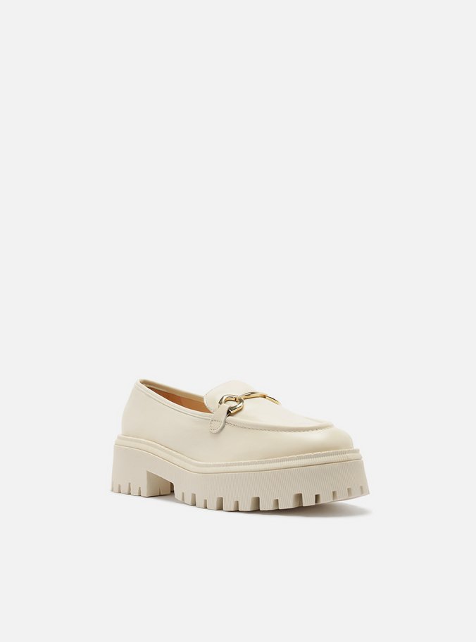 Mocassim Off-White Couro Tratorado Bridão