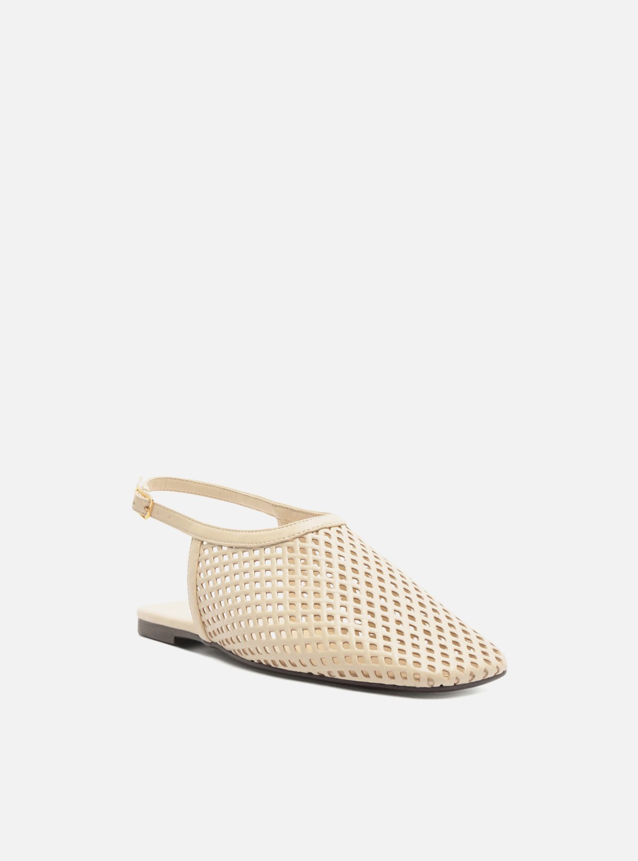Sapatilha Off White Bico Redondo Tiras Vazadas Slingback — foto 2