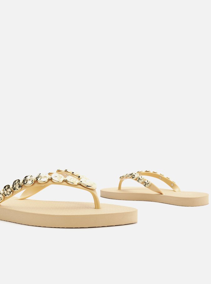 Chinelo Nude Minimal Tira Búzios