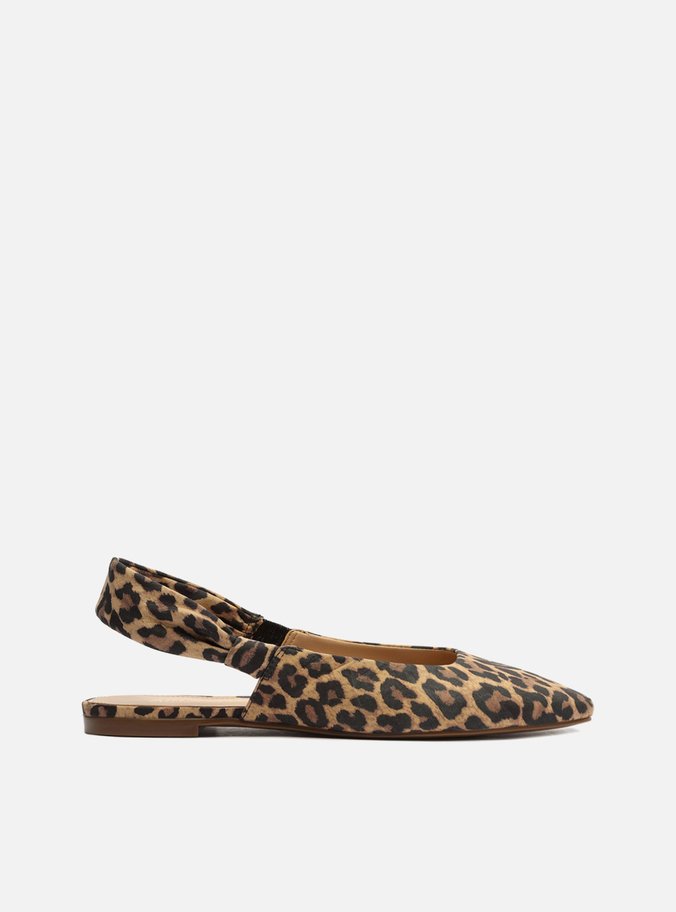 Sapatilha Animal Print Couro Slingback