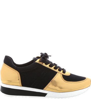 Tênis Sport Metalizado Vintage Gold Preto