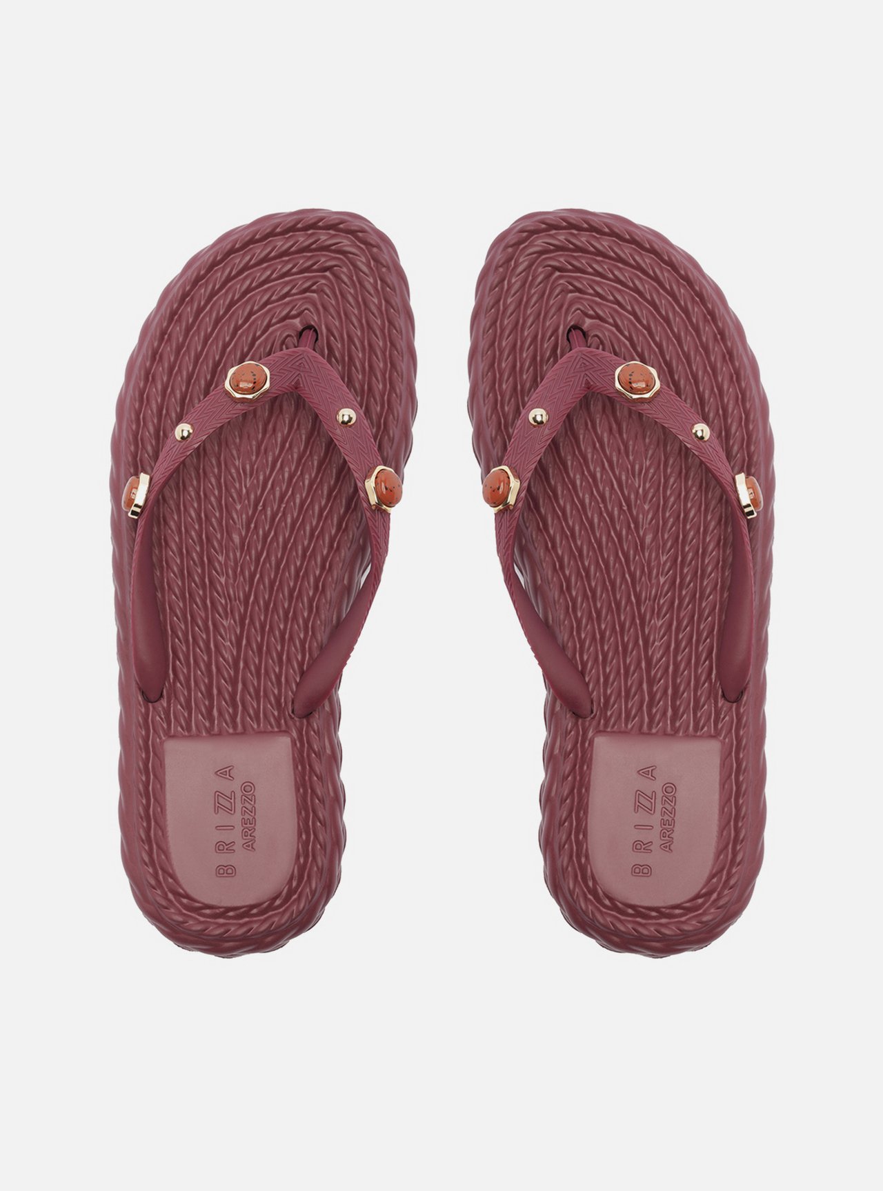 Chinelo Bordô Marrocos Pedras Flip Flop — foto 3