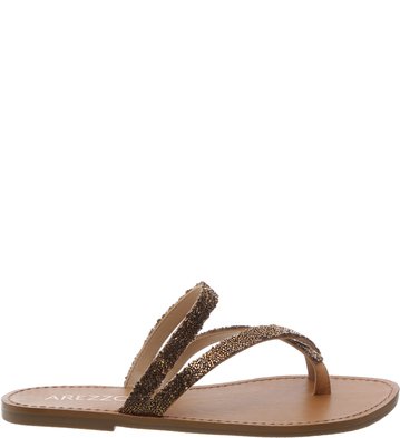 Rasteira Entrelaçada Brilho Off White