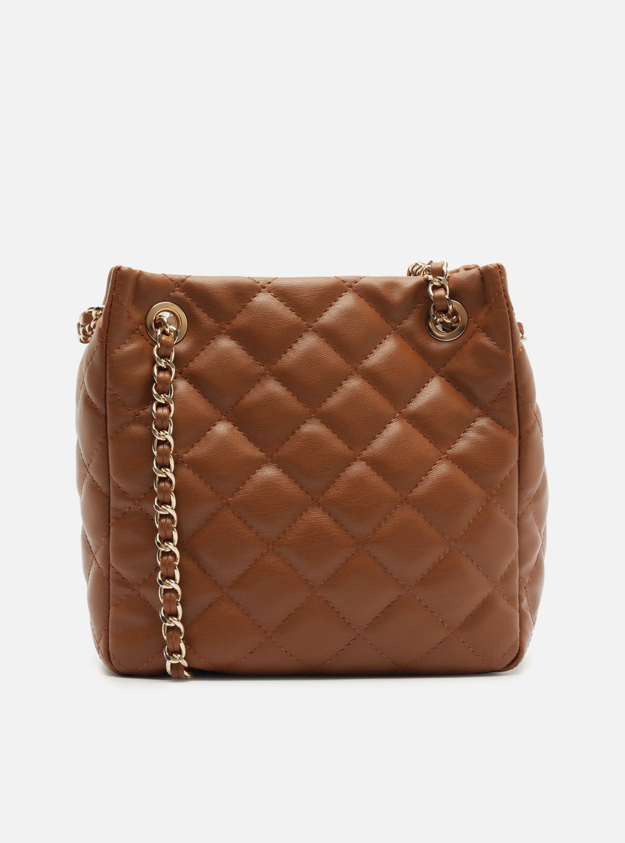 Bolsa Shopping Marrom Matelassê Grande Corrente — foto 3
