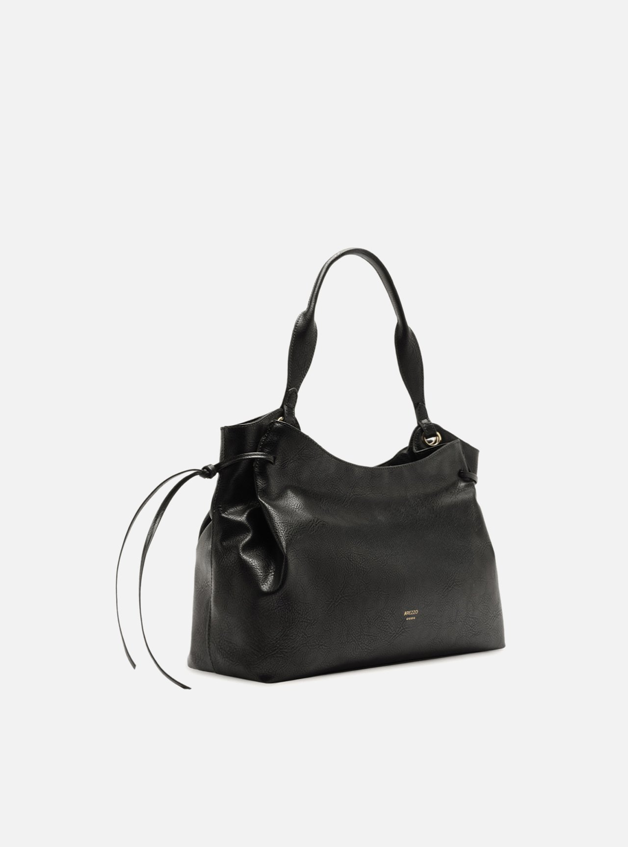 Bolsa Hobo Preta Grande Franzida — foto 5