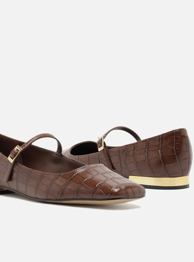 Sapatilha Marrom Croco