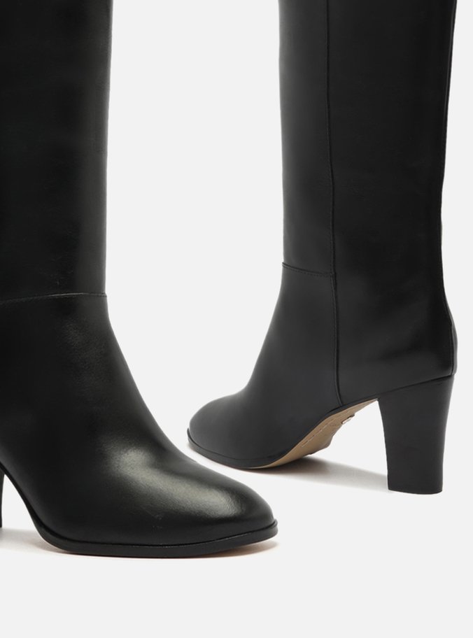Bota Preta Couro Cano Longo Savannah