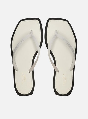 Chinelo de Dedo Branco Square Palmilha Branca