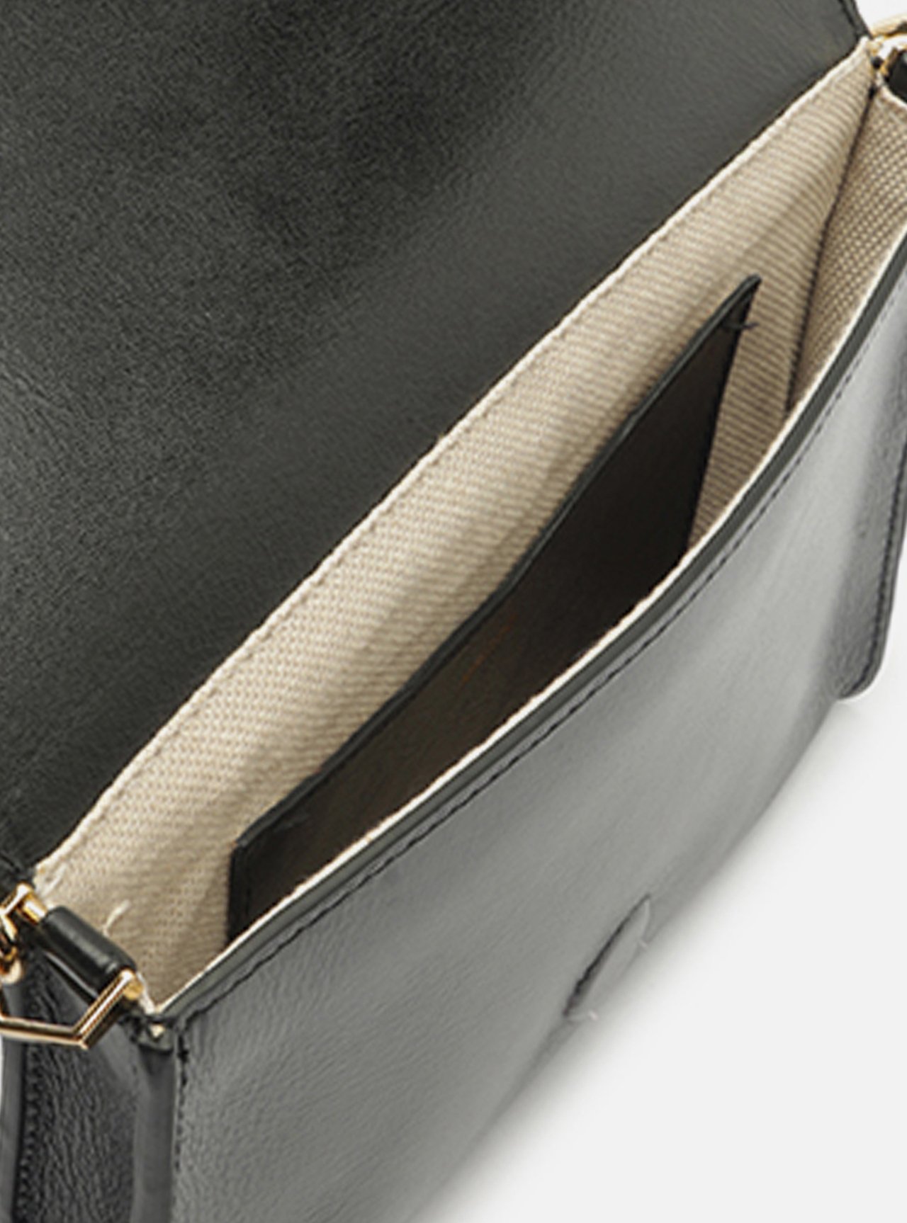 Bolsa Shoulder Preta Couro Pequena Tiras Fivela — foto 4