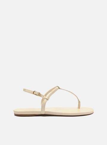 Arezzo — Sandália Rasteira Off-White Tiras Slim Básica
