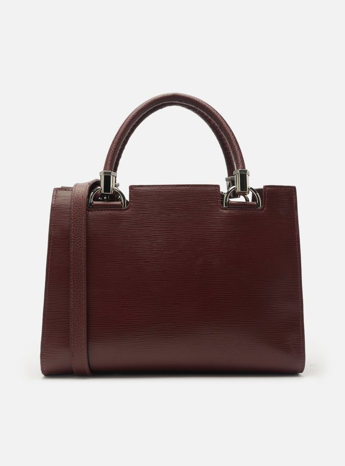 Bolsa Tote Vermelha Couro Abraccio Grande Flor
