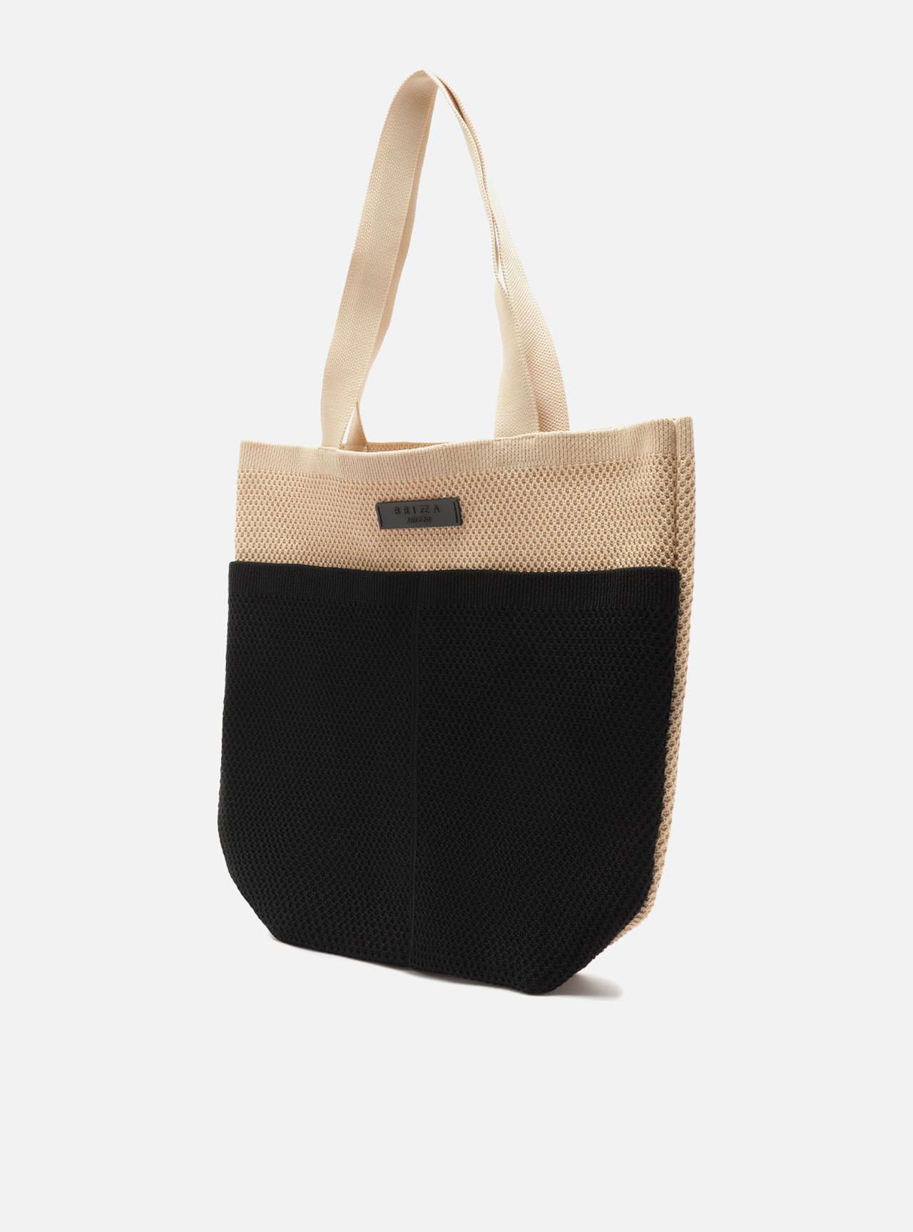 Bolsa Shopping Preta Knit Grande Metais Brizza — foto 2